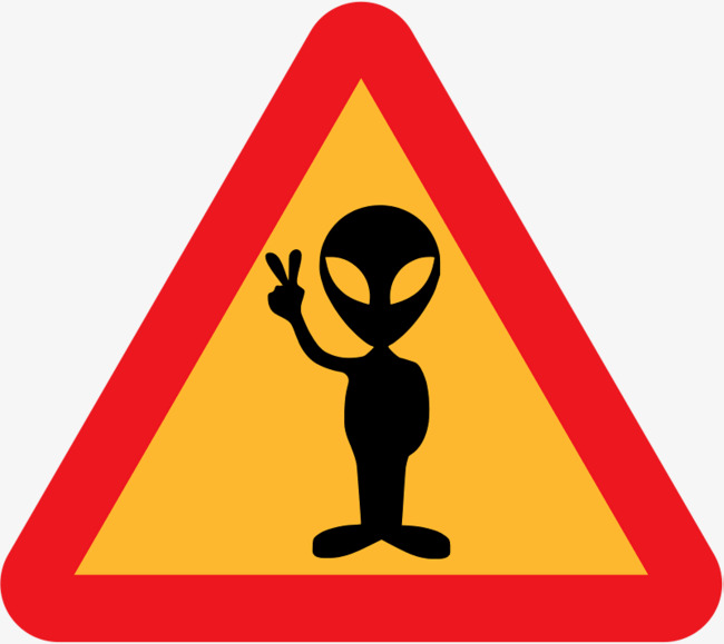 神秘惊悚外星生物警告标志