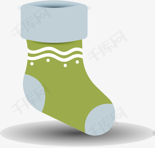 墨绿色可爱风格袜子可爱袜子卡通袜子可爱风格矢量袜子袜子墨绿色
