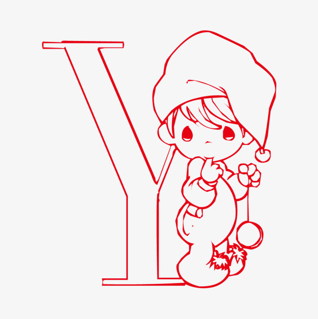 卡通小女孩英文字母y
