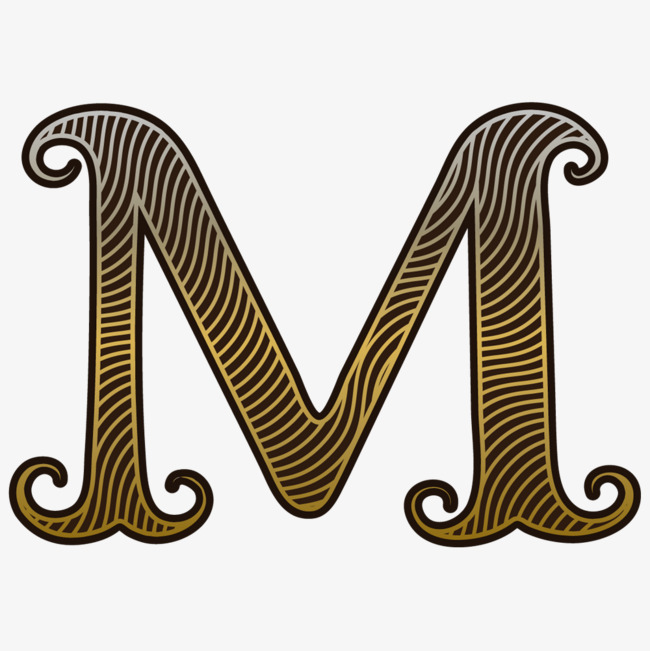 棕色螺旋纹字母m_艺术字设计_千库网