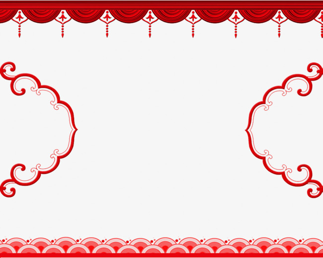 中国风红色边框免抠图_png素材免费下载_ 900*717像素