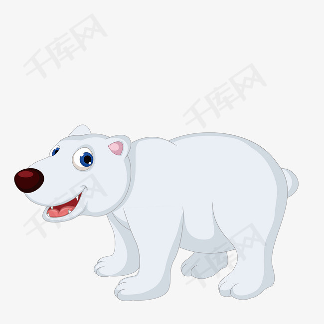 卡通可爱小动物装饰设计动物头像白熊