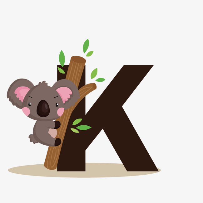 卡通考拉英文字母k