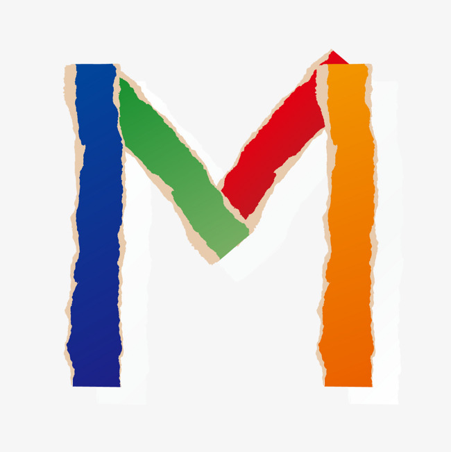 彩色拼接英文字母m