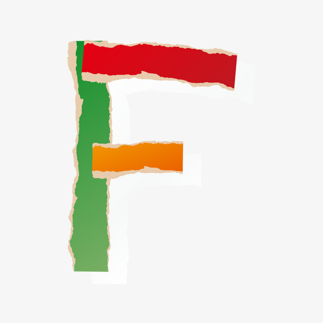 彩色手绘的英文字母f