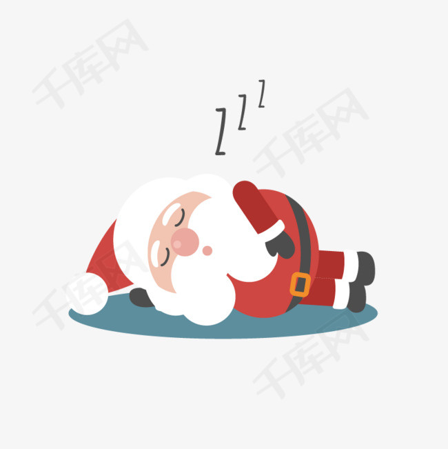 躺着睡觉的圣诞老人