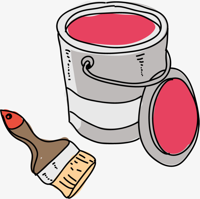粉色矢量卡通手绘油漆桶卡通油漆桶扁平油漆桶卡通风格粉色矢量手绘