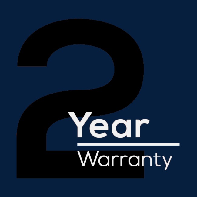 简约黑白数字英文2年质保标志设计免抠素材图