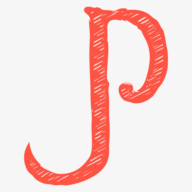 卡通手绘红色字母j