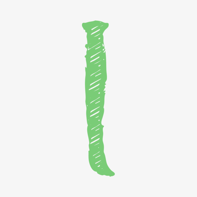 卡通手绘绿色字母l