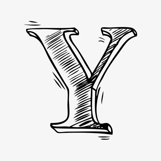 卡通涂鸦大写字母Y素材图片免费下载_高清png