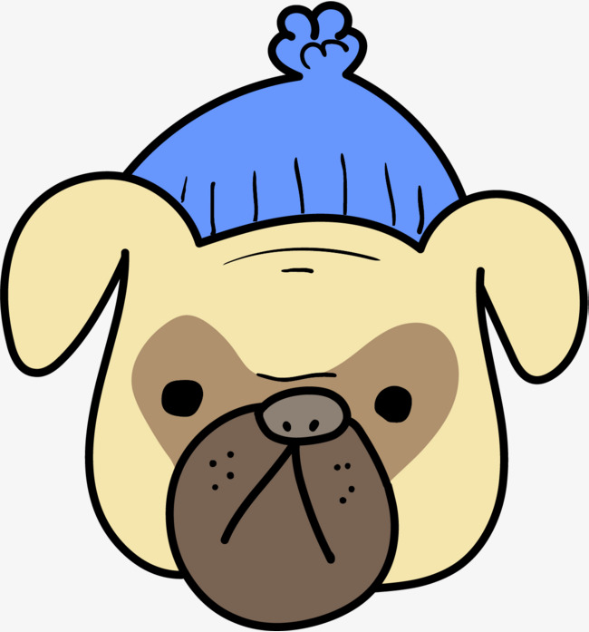 卡通戴帽子的小狗头像