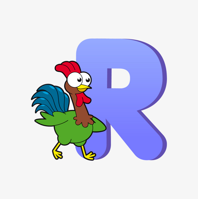 卡通手绘英文字母r