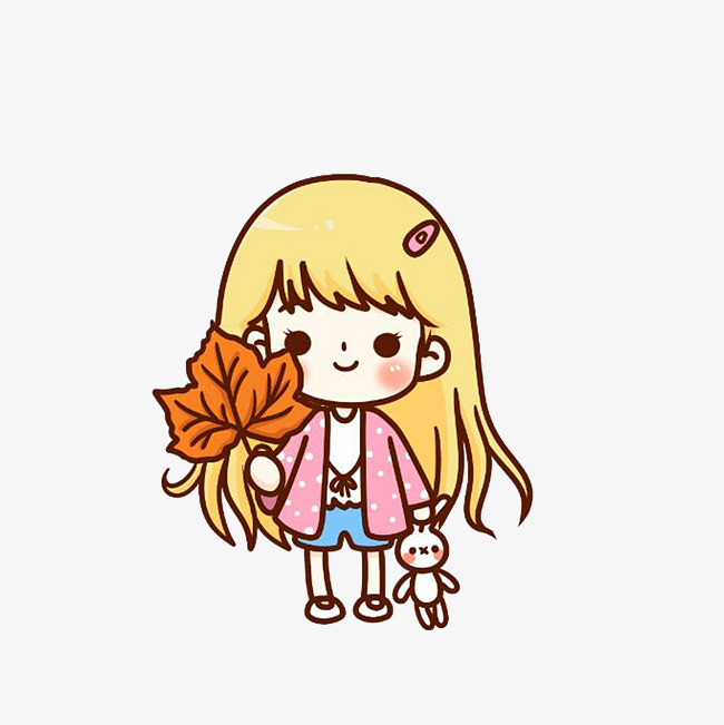 卡通可爱老实的小女孩素材