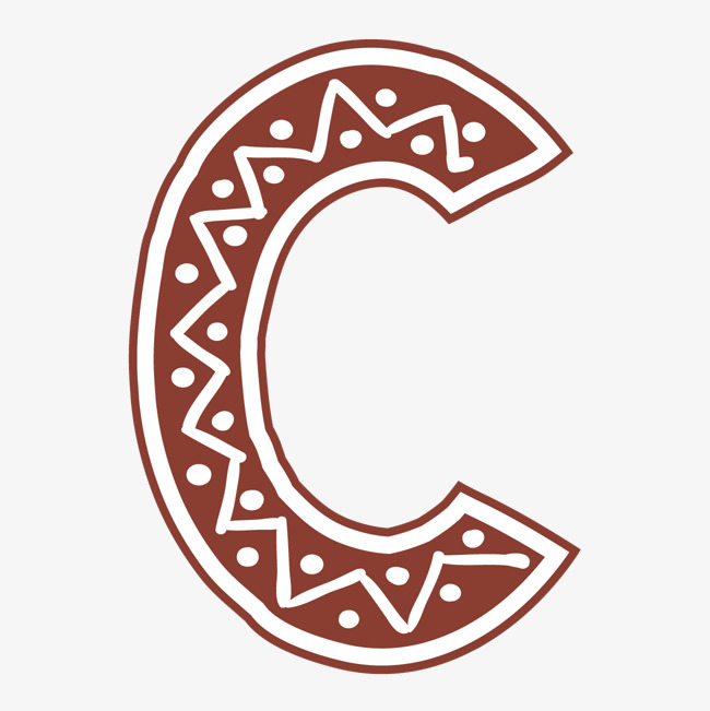 创意卡通装饰英文字母手绘字母c
