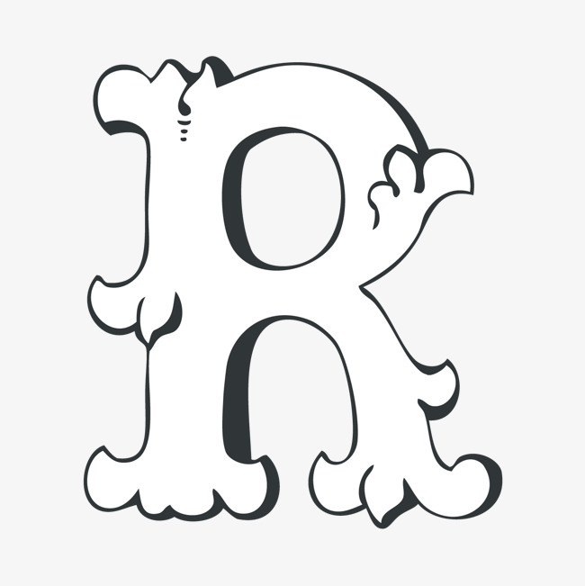 创意卡通装饰英文字母手绘字母r