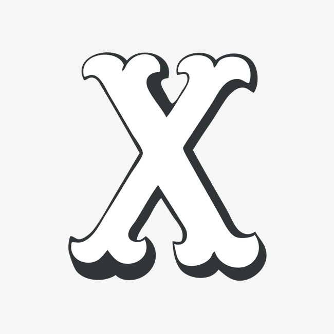 创意卡通装饰英文字母手绘字母x