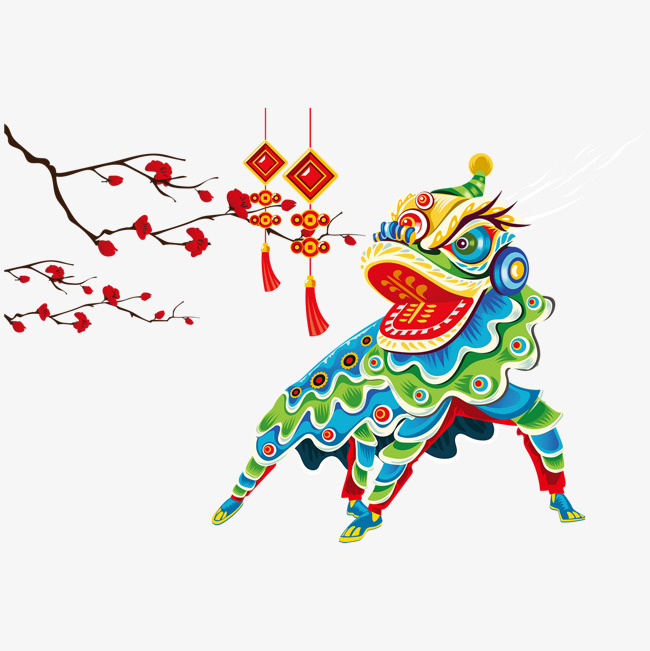 春节绿色舞狮免抠图png素材下载_高清图片png格式(:)