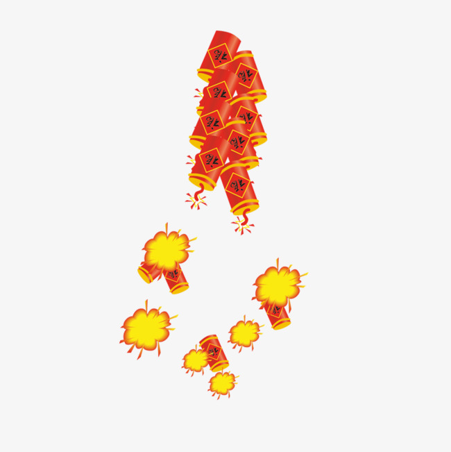 红色鞭炮节日庆祝元素