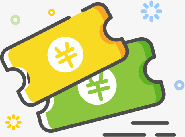 黄绿色不规则图形代金劵素材图片免费下载_高