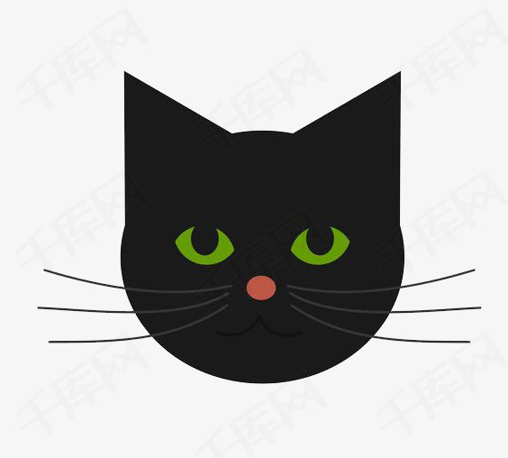 绿眼睛的黑色小猫头像