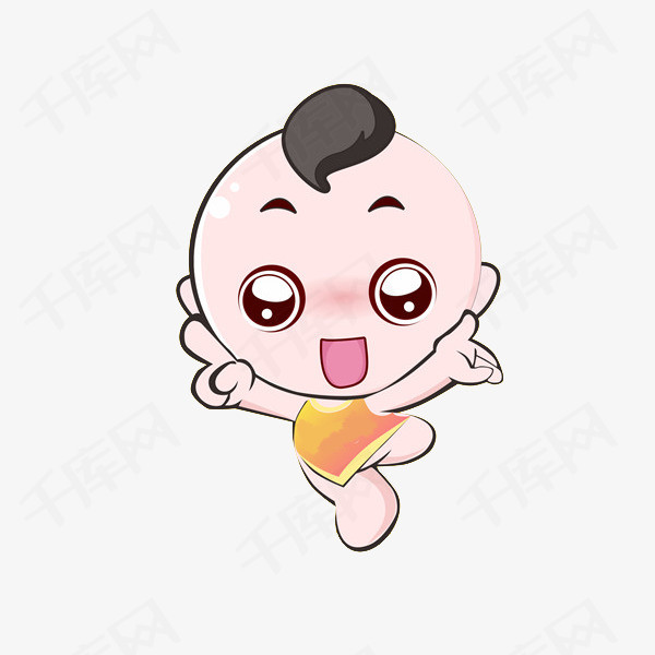 卡通高兴地小孩免抠图素材图片免费下载_高清png_千库