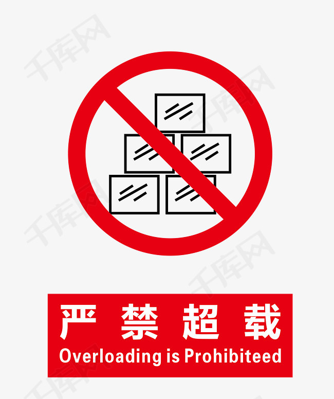 严禁超载地铁标识