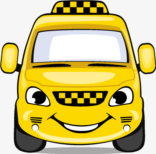 可爱的出租车简图卡通黄色出租车可爱的汽车交通工具简图