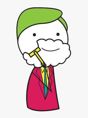 手绘卡通刮胡须的男人