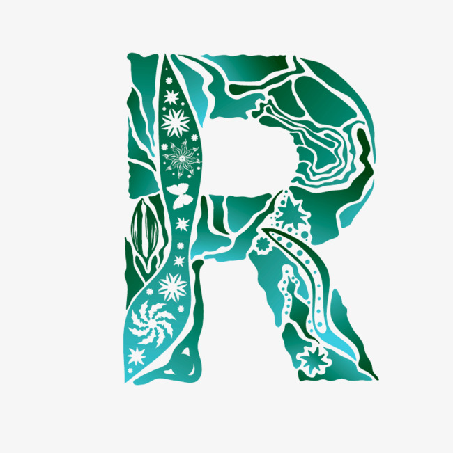 创意卡通装饰英文字母手绘字母r