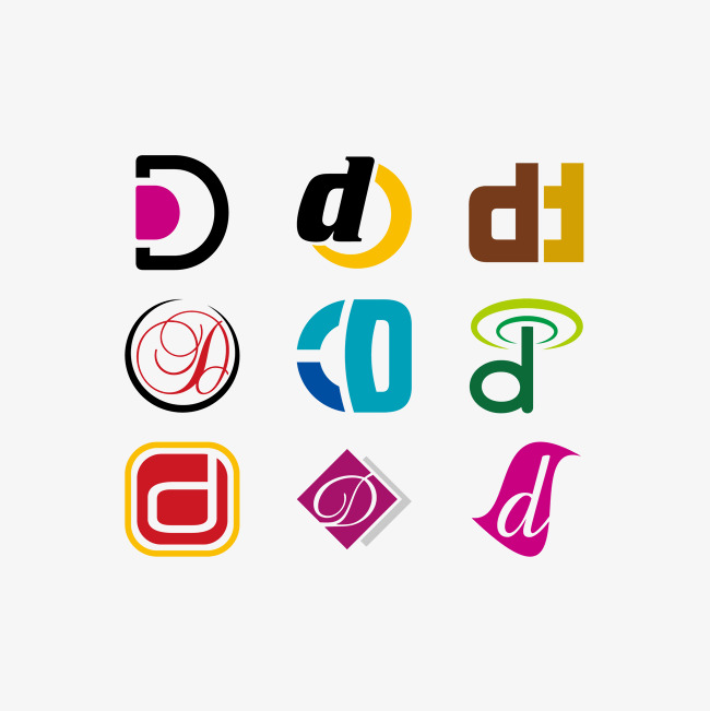d字母变形标识下载_艺术字设计_千库网