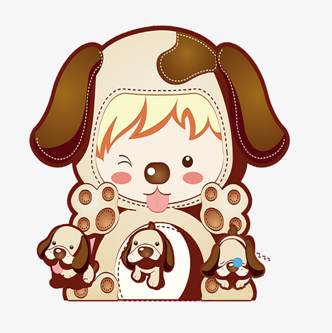 卡通可爱的狗妈妈免抠图