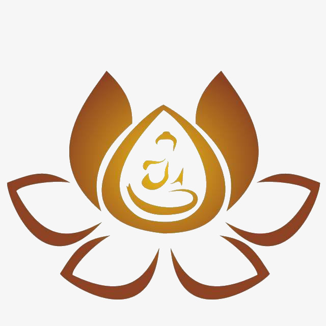 棕色莲花佛教logo佛教标志设计图标图案平面  