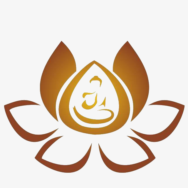 棕色莲花佛教logo佛教标志设计图标图案平面 