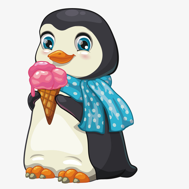 吃冰激淋的企鹅简图素材图片免费下载_高清p