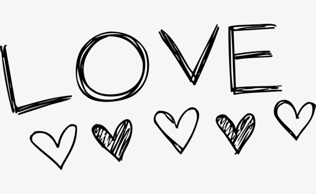 黑色线条love艺术字