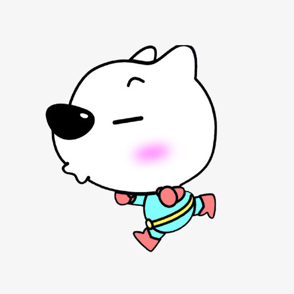 卡通奔跑的小狗免抠图