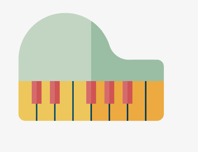 矢量扁平化卡通钢琴