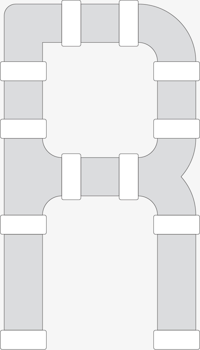 灰色管道英文字母R素材图片免费下载_高清pn