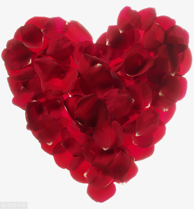 红色玫瑰花瓣堆积爱心镂空心形心形插图情人节心形符号卡通心形心形