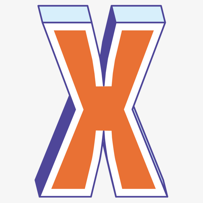 卡通手绘英文字母x_艺术字设计_千库网