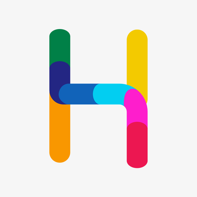 卡通手绘英文字母h