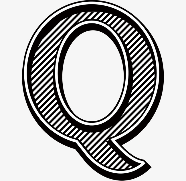 卡通手绘英文字母q_艺术字设计_千库网