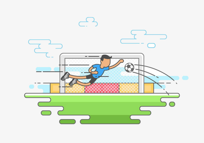 守门员和足球手绘图素材图片免费下载_高清p