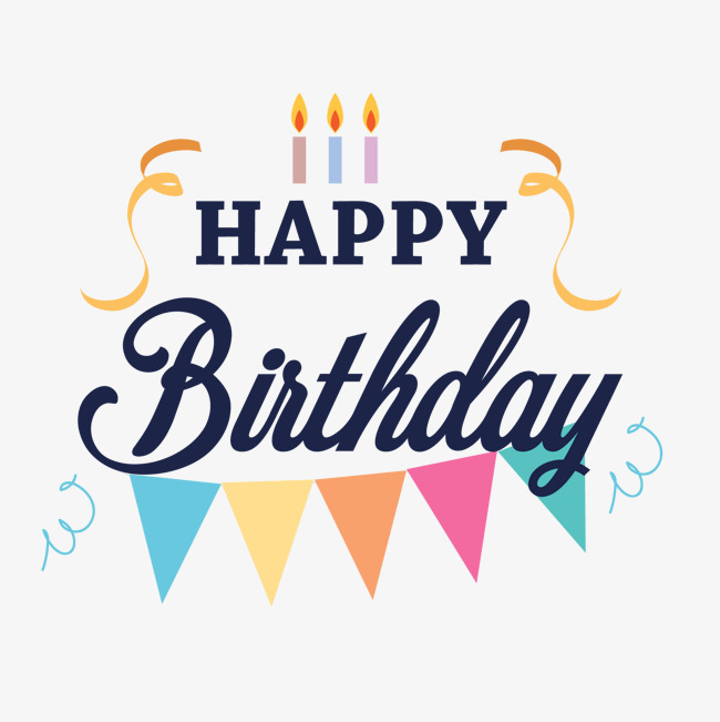 生日快乐文字标签标签设计文字标签生日快乐生日海报蜡烛彩色