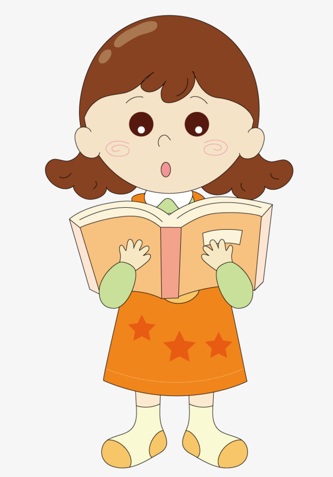 抱着书本的小女生小女生装饰图卡通人物      书本免抠图