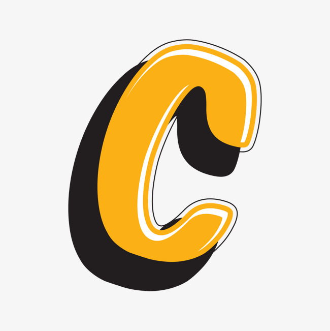 卡通手绘英文字母c
