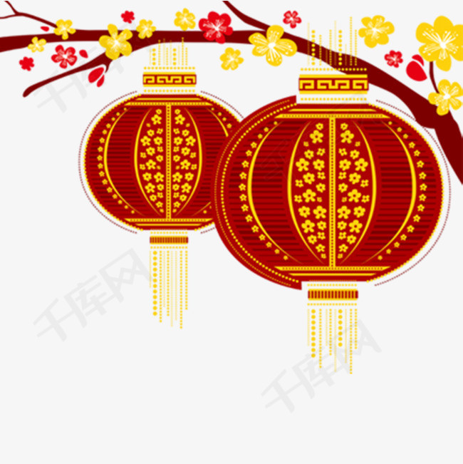 春节海报装饰灯笼素材图片免费下载_高清png_千库网
