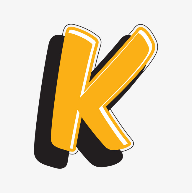 卡通手绘英文字母k