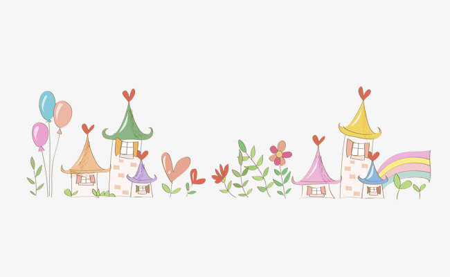 卡通爱心房子免抠图